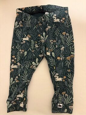 Little & Lively bamboo leggings in “Twilight Grove” bunny print, size 3-6M